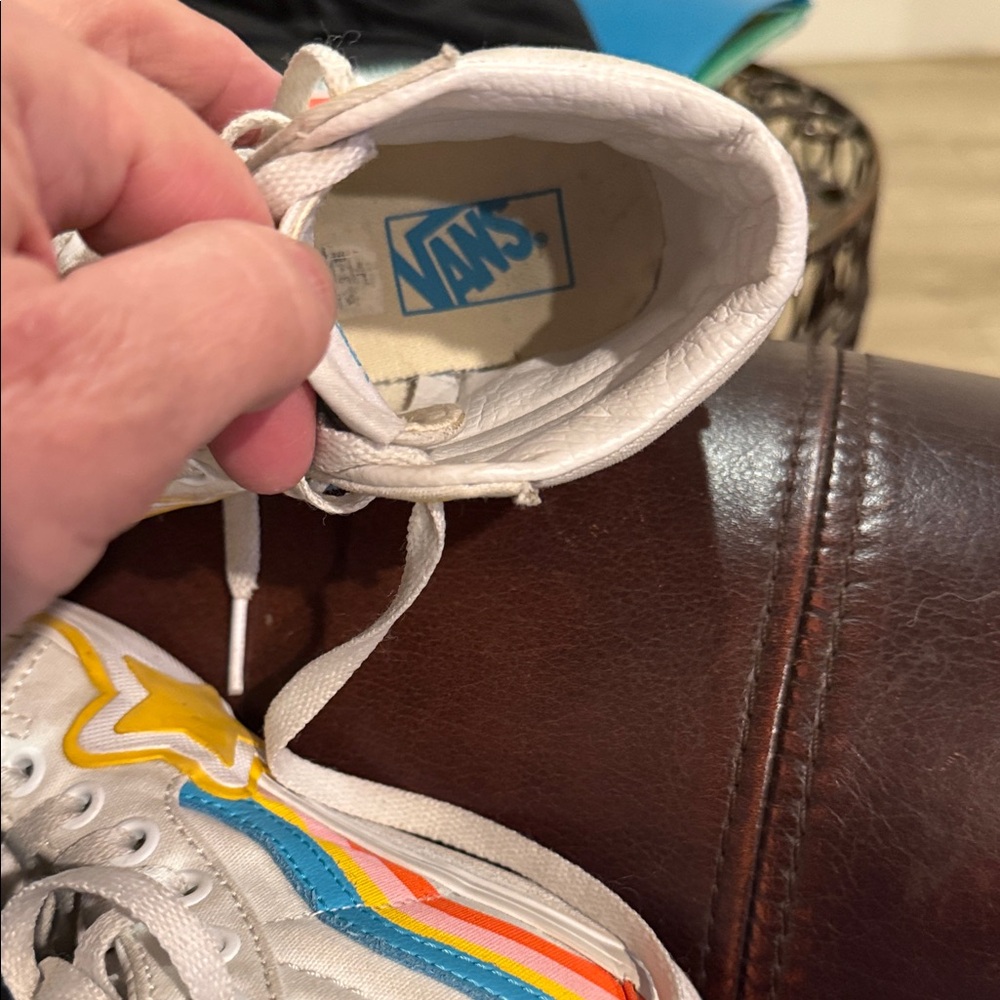 Vans White and Yellow Star Kids Sneakers - Picture 6 of 6